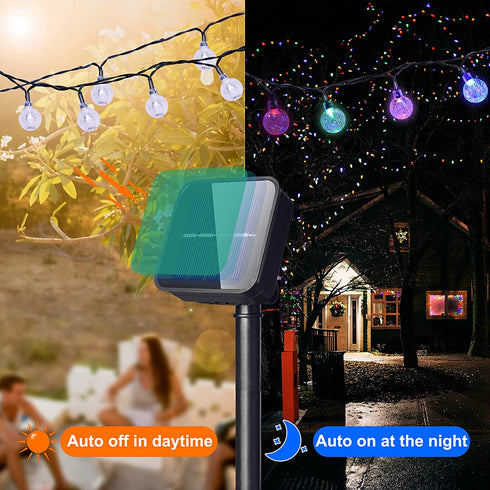 TYNLED Crystal Globe String Lights Outdoor, 60LED 36Ft Waterproof Solar String Fairy Lights Globe Crystal Balls Lighting for Home Garden Yard Patio Christmas Decoration