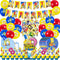 131Pcs Birthday Party Supplies, Birthday Decorations Set for Boys and Girls Include Banner, Cake Topper, Cupcake Toppers, Plates, Stickers, Balloons, Birthday Party Decorations for Kids