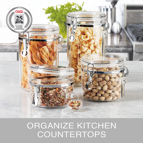 Oggi Clear Canister Food Storage Container Set, 4-Piece