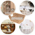 Water Hyacinth Storage Baskets Natural Handwoven Stackable Organizer Wicker Basket Bin With Handles for Cabinets,Cupboards,Shelves, Hold Vegetable,Towels Books Snacks Bottles 2 Pack 12x9x6 Natural/Tan