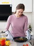 LANON Heat Resistant Liquid Silicone Gloves, Oven Gloves with Fingers, Food Contact Grade, Waterproof, Purple, Size 10