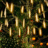 Meteor Shower Christmas Icicle Lights Outdoor, 11.8 Inches 10 Tubes 240 Led Snowfall Lights Connectable, Hanging Falling Rain Lights for Tree Bushes Holiday Christmas Decorations, Warm White