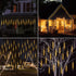 Meteor Shower Christmas Icicle Lights Outdoor, 11.8 Inches 10 Tubes 240 Led Snowfall Lights Connectable, Hanging Falling Rain Lights for Tree Bushes Holiday Christmas Decorations, Warm White