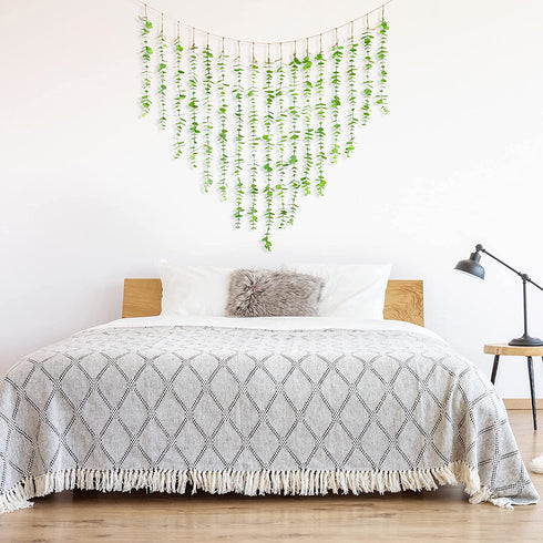 Eucalyptus Hanging Wall Decor Artificial Boho Decor Fake Eucalyptus Vine Decoration for Bathroom Bedroom Farmhouse Nursery House