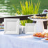 White Square Plates Set by Oasis Creations 10" - 50 count - Premium Hard White Disposable Plastic - Disposable and Reusable - Salad Plate - Appetizer Plate - Dinner Plate - Party Plate Set