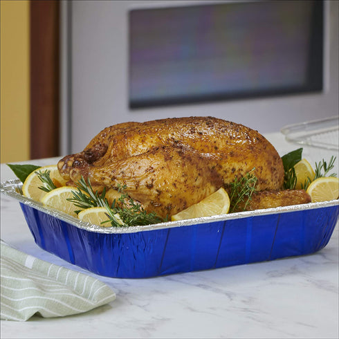 Reynolds Kitchens Heavy Duty Aluminum Pans for Roasting with Lids, 12x9 Inch, 2 Count (Pack of 3), 6 Total