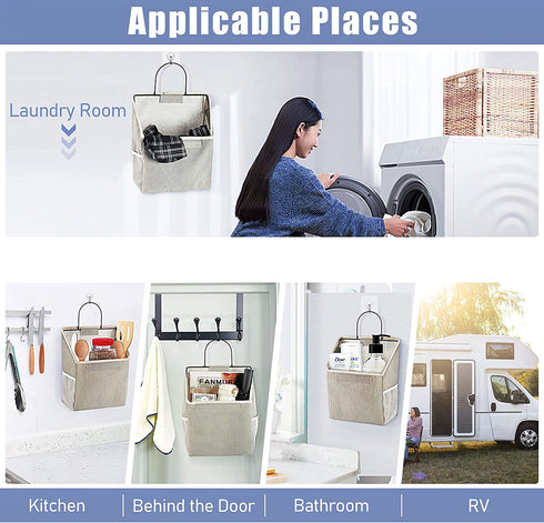 Flenpptly Wall Hanging Storage Hanging Organizer Over The Door Organizer Waterproof for Bedroom Bathroom Kitchen Dormitory Storage 3 Pack