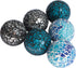 2.4 Inch Small Decorative Orbs Set of 6 Glass Mosaic Sphere Balls Centerpiece Glass Globe for Bowls, Vases and Dining Table Centerpieces Decor (A)