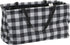 Household Essentials Krush Canvas Utility Tote | Reusable Grocery Bag | Black and White Plaid