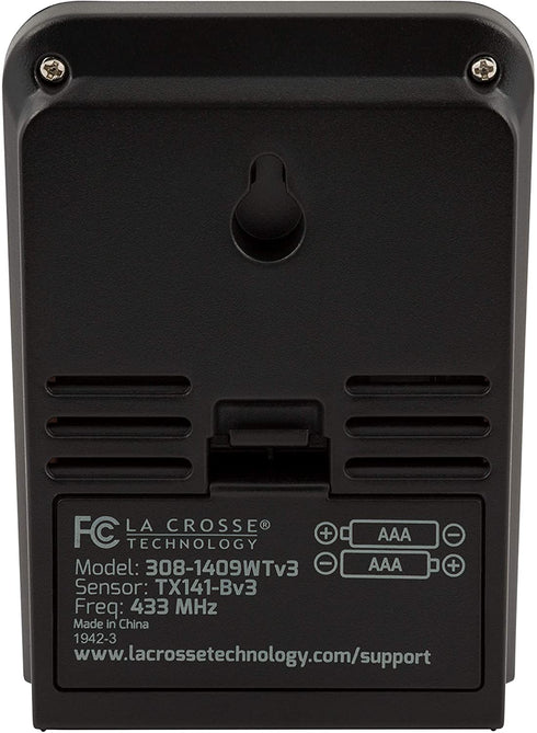 La Crosse Technology 308-1409WT-CBP Wireless Temperature Station with Time,White,