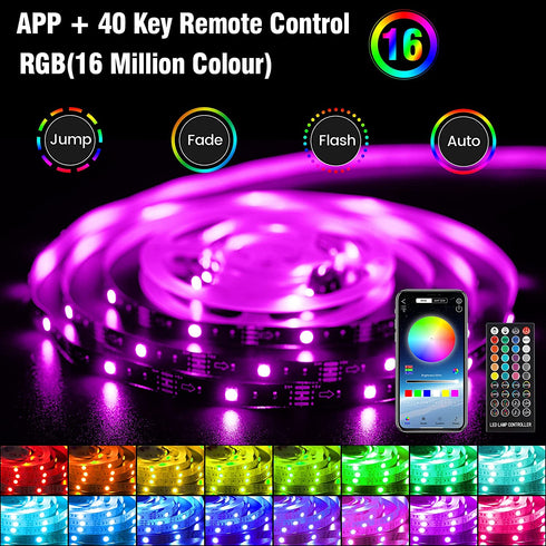 LED Strip Lights, TV LED Lights for 60-75 inch, 16.8FT DIY Timing RGB Led Light Strip with APP Control, Music Sync, USB Powered Tv Led Backlight with Remote for TV, PC, Mirror, Cabinets, etc
