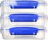 Sistema KLIP IT Collection Sandwich Box 1.9 Cup Compact Food Storage Container, 3 Pack, Clear/Blue, Great for Meal Prep, BPA Free, Reusable