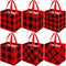 Aneco 12 Pieces Red and Black Plaid Non-Woven Bags Christmas Party Treat Bags Gift Tote Bags 9.8 x 7.9 x 9.8 Inch for Party Favors