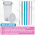 Planet Boba 24 oz Reusable Boba Cup w 5 Bonus Straws | Smoothie Cup with Straw | Leakproof Bubble Tea Cup | Lids and Straw | Boba Cup Reusable | Insulated Boba Tumbler | Boba Tea Cup, White