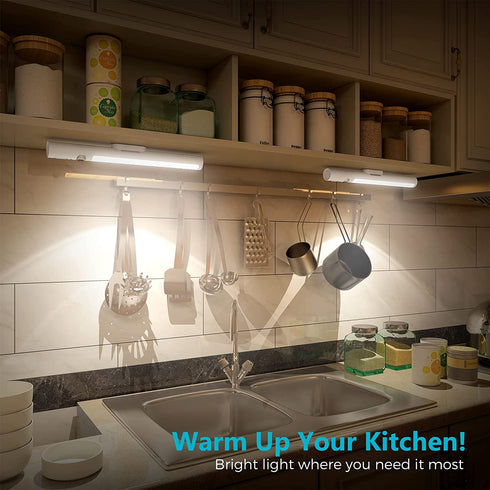 Bright Wireless Under Cabinet Light, Automatic Motion Sensor LED Closet Light, Battery Operated Under Counter Light, Magnetic Stick-on Night Light Bar for Kitchen, Stairs, Cupboard, Wardrobe