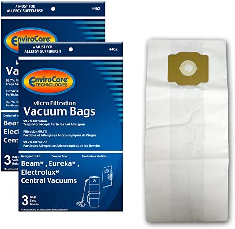 EnviroCare Replacement Micro Filtration Vacuum Cleaner Dust Bags Made to fit Eureka, Beam, Electrolux, Star-Brute, Kenmore, Mastercraft, Nutone, Central Vacuum Machines 6 Bags