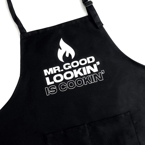 UP THE MOMENT Mr. Good Lookin™ is Cookin™ Apron, Funny Apron for Men, BBQ Grill Apron, Chef Apron, Funny Apron for Dad, Mens Funny Apron, Funny Chef Apron for Men