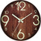 Night Light Function Wall Clocks Wood Grain 12 Inch Silent Non Ticking Quartz Battery Operated Round Easy to Read Home/Kitchen/Office/School Decorative Clock
