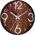 Night Light Function Wall Clocks Wood Grain 12 Inch Silent Non Ticking Quartz Battery Operated Round Easy to Read Home/Kitchen/Office/School Decorative Clock