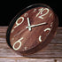 Night Light Function Wall Clocks Wood Grain 12 Inch Silent Non Ticking Quartz Battery Operated Round Easy to Read Home/Kitchen/Office/School Decorative Clock