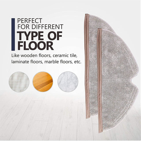 KEEPOW 12 Pcs Microfiber Mopping Cloth Compatible with Roborock S5, S5 Max, S6, S6 Pure, S6 MaxV, E4, E35, and E2 Mi Robot Vacuum Cleaner, Washable & Reusable