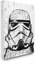 Stupell Industries Black and White Star Wars Stormtrooper Distressed Wood Etching, Design by Neil Shigley Wall Art, 24 x 30