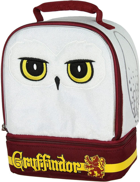 Harry Potter Hedwig the Owl Gryffindor House Dual Compartment Insulated Lunch Box Tote Bag