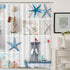 Nautical Shower Curtain, Marine Sail Boat Beach Starfish Shell Sea Life Shower Curtain with 12 Hooks, Waterproof Shower Curtain (White Blue #1, 70" L — 69" W)