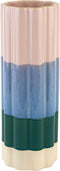 Summer & Rose Ceramic Flower Vase Beautiful Colorful Watercolor 11"" Height x 4"" Wide (SR11)
