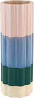 Summer & Rose Ceramic Flower Vase Beautiful Colorful Watercolor 11"" Height x 4"" Wide (SR11)