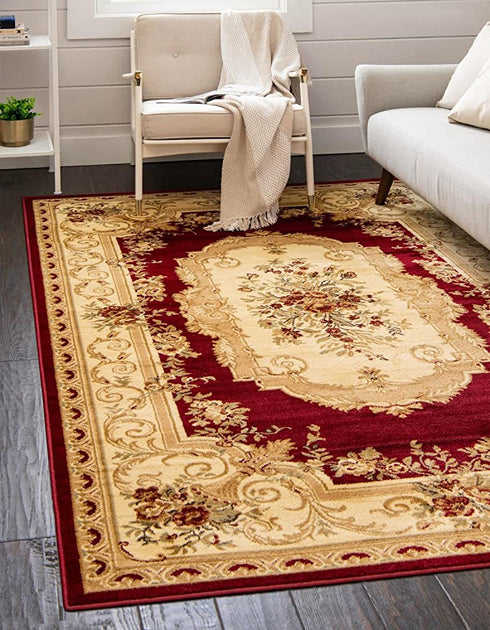 Unique Loom Versailles Collection Traditional Classic Floral Motif Area Rug (2' 2 x 3' 0 Rectangular, Burgundy/ Ivory)