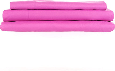 Brushed Microfiber Sheet Set-3 Piece Bed Linens-Fitted & Flat Sheets, Plus Pillowcase-Wrinkle, Stain & Fade Resistant by Lavish Home (Twin XL, Pink)