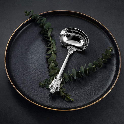 KEAWELL Gorgeous 1 oz. 18/10 Stainless Steel Gravy Ladle, 2 Pieces Silver Color Small Gravy Sauce Ladle for Stirring