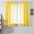 DUALIFE Yellow Sheer Curtains 63 Inch Length,Faux Linen Semi Sheer Curtain Drapes for Living Room Bedroom Nursery Kitchen Bathroom Privacy Voile Window Treatment Panels,Mustard,52 x 63 Inches,Set of 2
