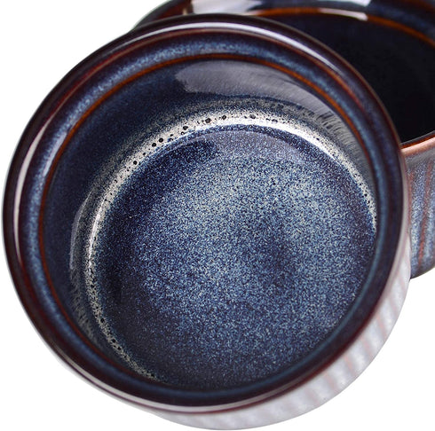 vancasso Ramekin, Souffle Dishes 5 Ounce, Porcelain Ramekins Oven Safe for baking, Set of 6 Ceramic Custard Cups for Creme Brulee Puddings, Ice Cream, Sauce, Lava Cake, Snacks (Nebula Blue)