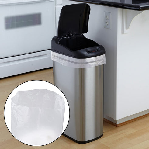 Cand 13 Gallon Clear Kitchen Garbage Bags, 110 Counts