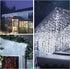 BRIGHTDECK Christmas Icicle Lights 192 LED 16.4 FT 8 Modes Waterproof Cool White Christmas String Lights for Holiday Home Patio Party Indoor Outdoor Xmas Decorations
