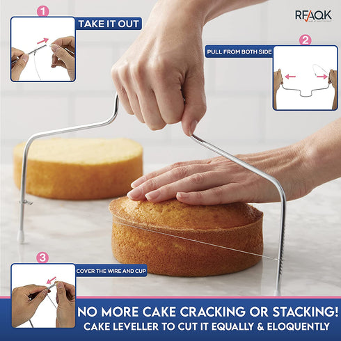 RFAQK 35PCs Cake Turntable and Leveler-Rotating Cake Stand with Non Slip pad-7 Icing Tips and 20 Bags- Straight & Offset Spatula-3 Scraper Set -EBook-Cake Decorating Supplies Kit -Baking Tools