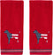 SKL Home Red White & Blue Hound Hand Towel, (2-Pack), 2 Count