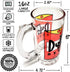 DUFF Beer Mug - 16oz - The Simpsons Inspired - Thick Quality Clear Glass - Artwork On Both Sides - Foam Protection - Perfect Gift¦
