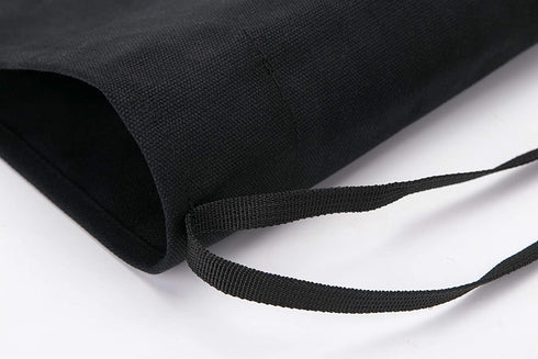 HERSENT Chefs Knife Roll Case, Waxed Canvas Cutlery Knives Holders Protectors, Home Kitchen Cooking Tools and Utensils Wrap Bag Wallet, Multi-Purpose Brush Roll Bag, Travel Tool Roll Pouch (Black)
