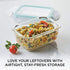 LocknLock Purely Better Glass Food Storage Container with Lid, Rectangle-14 oz, Clear
