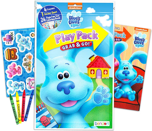 Blues Clues Party Favors Packs ~ Bundle Includes 12 Sets with Blue's Clues and You! Stickers, Coloring Books and Crayons (Blues Clues Party Supplies)