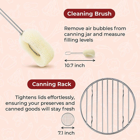 InspoLine Canning Kit Canning Supplies Starter Kit 8 in 1 Ultimate Kit with Jar and Lid Lifter, Canning Tongs, Jar Wrench, Funnel, Bubble Remover Tool, Canning Rack Home Canning Tools Set