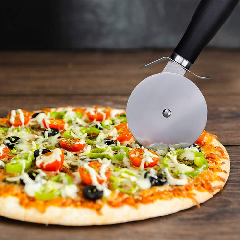 Pizza Cutter Quality Stainless Steel Pizza Cutter Wheel, Pizza Wheel, Super Sharp Pizza Slicer with Non Slip Handle, Easy to Clean Dishwasher Safe Heavy Duty Smooth Rotating - Top Rated