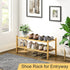 2-Tier Bamboo Shoe Rack for Entryway, Stackable | Heavy Duty | Multi-Function, Free Standing Shoe Racks for Bedroom Hallway Closet