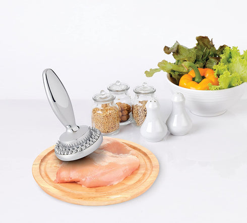 HIC Dual Sided Meat Tenderizer Marinating Prep Tool, 835 Grams, 6-Inches x 3.25-Inches