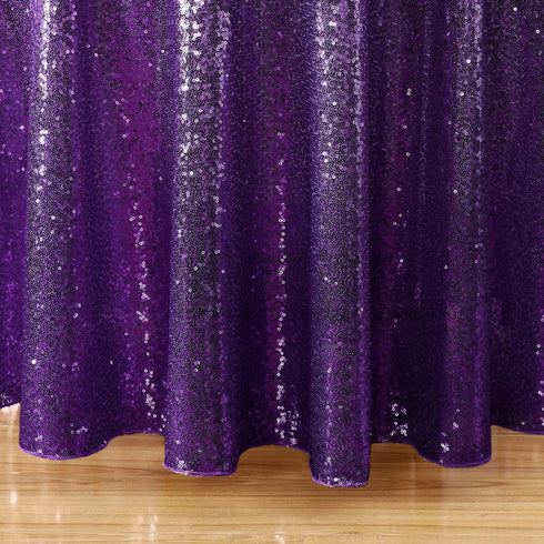 Kirsooku Purple Sequin Tablecloth Glitter Sparkly Iridescent Shimmer for Round Table Cloth 70 Inch Table Covers Decorations for Birthday Party Supplies Event Wedding Table Skirt Decor