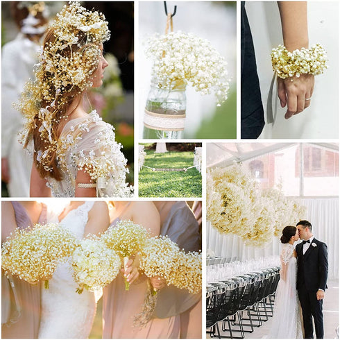 Dried-Flowers-Babys-Breath-Bouquet-17.2 inch 1500+ Ivory White Flowers, Natural Gypsophila Branches for Home Decor, Wedding, Table Vase Decor, Dried Flowers for Vase,Dry Flowers