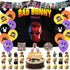 107 Pcs Bad Bunny Party Decorations, Bad Bunny Birthday Decorations, Party Supplies includes Happy Birthday Banner, Balloons, Cake Topper, Cupcake Toppers, Backdrop, Stickers